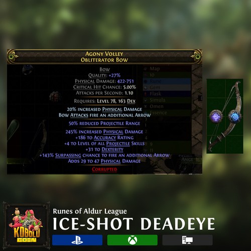 Ice shot deadeye bow runes - bow,